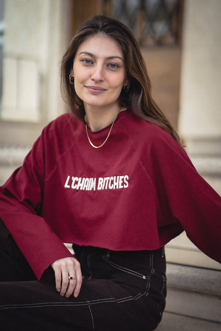 L'chaim bitches crop tshirt