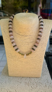 Rose Quartz & Rhodonite Necklace