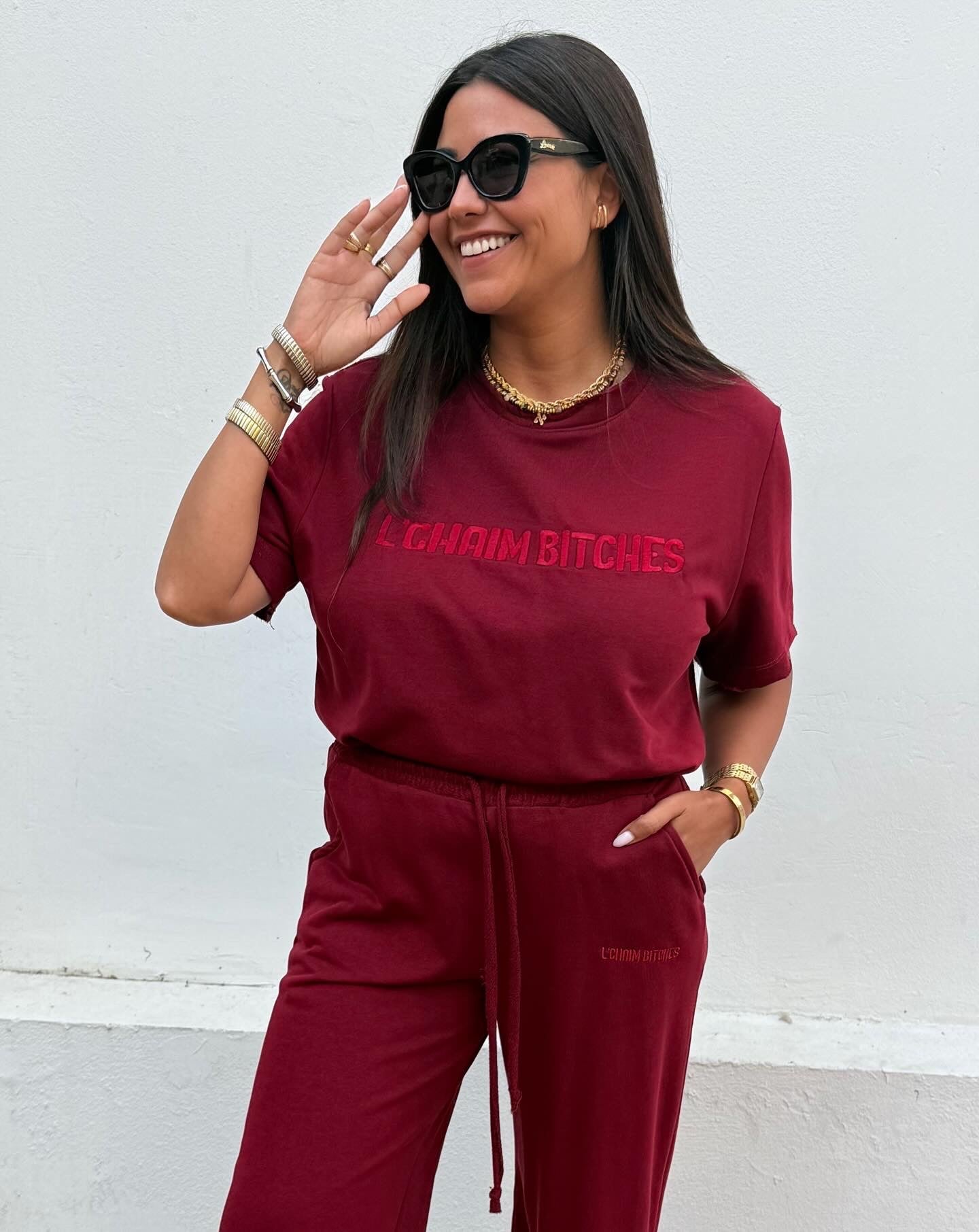L'haim bitches burgundy jogger