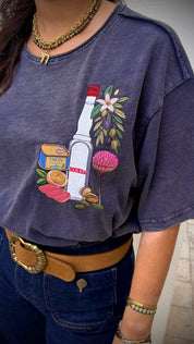 EUFxBYSHALEVET Tunisian Kit Embroidered T-Shirt - Raw neck