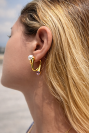Double pearl earrings