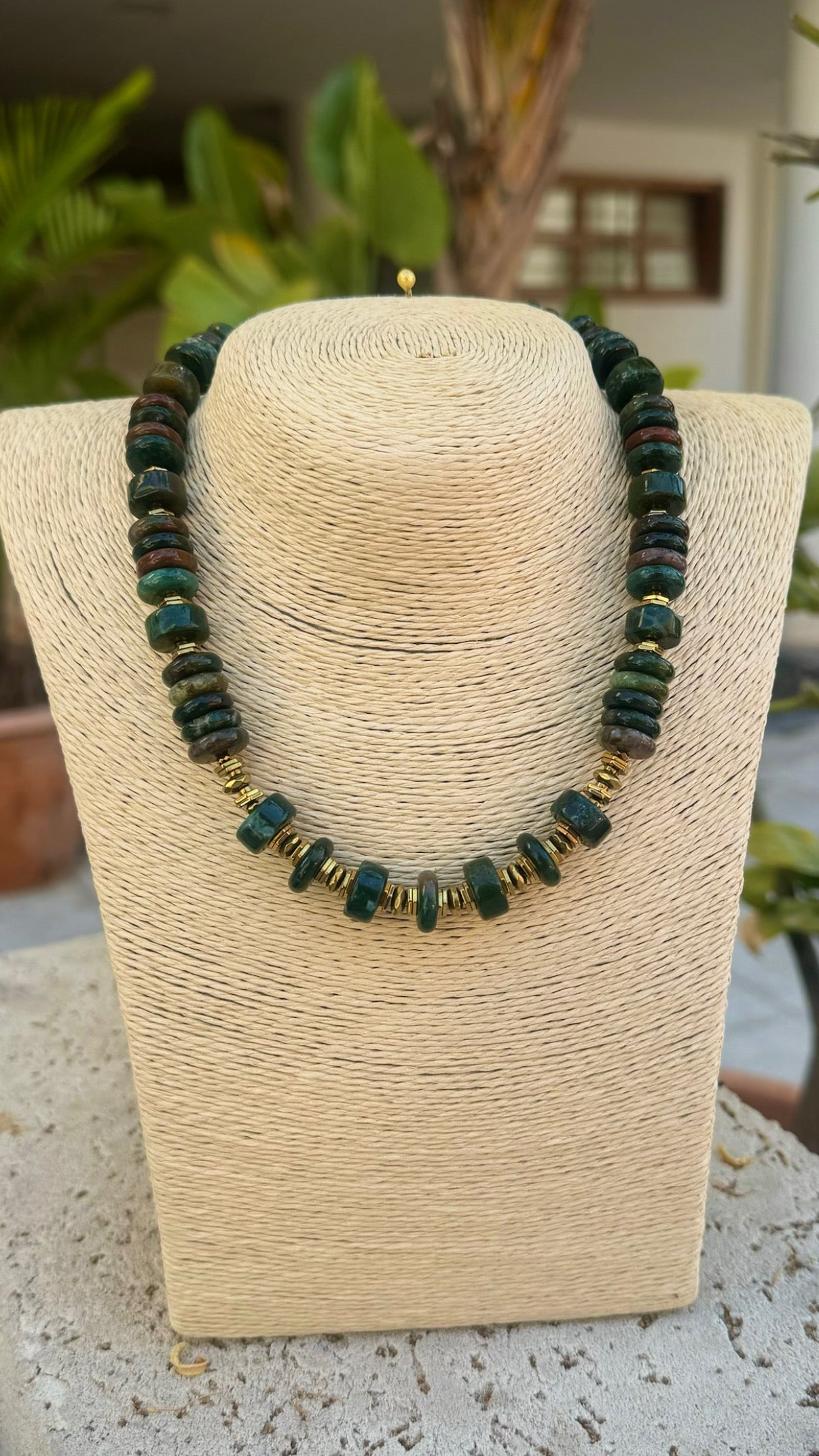 Green Agate Layering necklace set