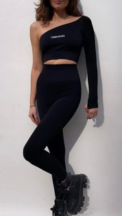 L’CHAIM BITCHES One Shoulder Sculpt fit top