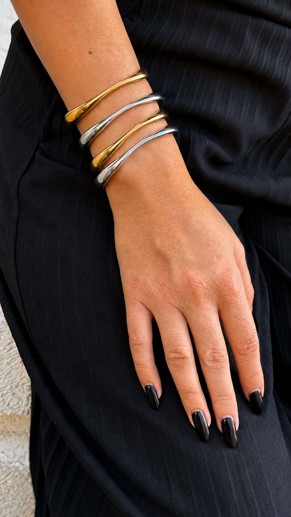 Sculptural Teardrop Cuff Bracelet