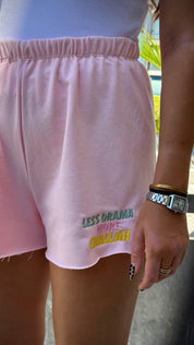 Pink Less Drama More Challah Shorts