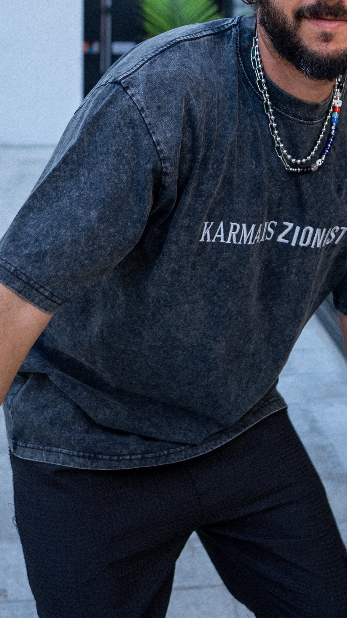 Karma is Zionist stonewash T-shirt