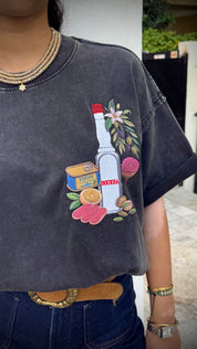 EUF x BYSHALEVET Tunisian Kit Embroidered T-Shirt - Crew neck