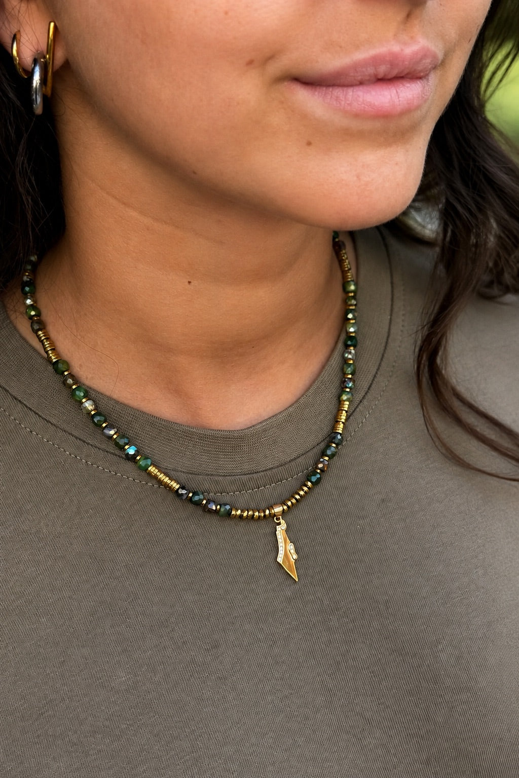 Emerald Arrow Necklace