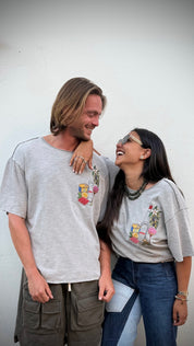 EUFxBYSHALEVET Tunisian Kit Embroidered T-Shirt -Washed Grey