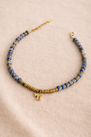 Jewish symbols blue necklaces set
