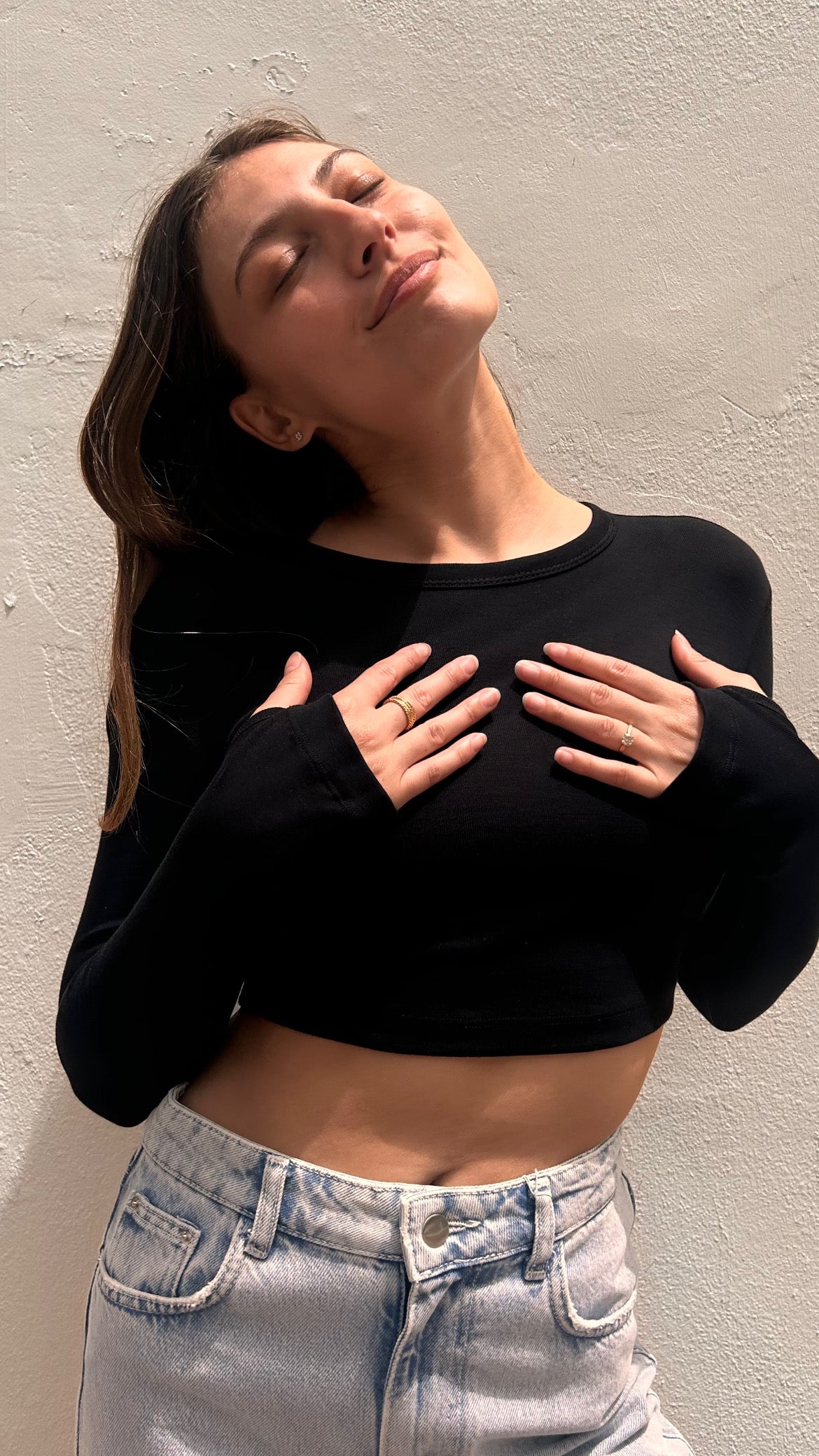 Crop top basic long sleeves