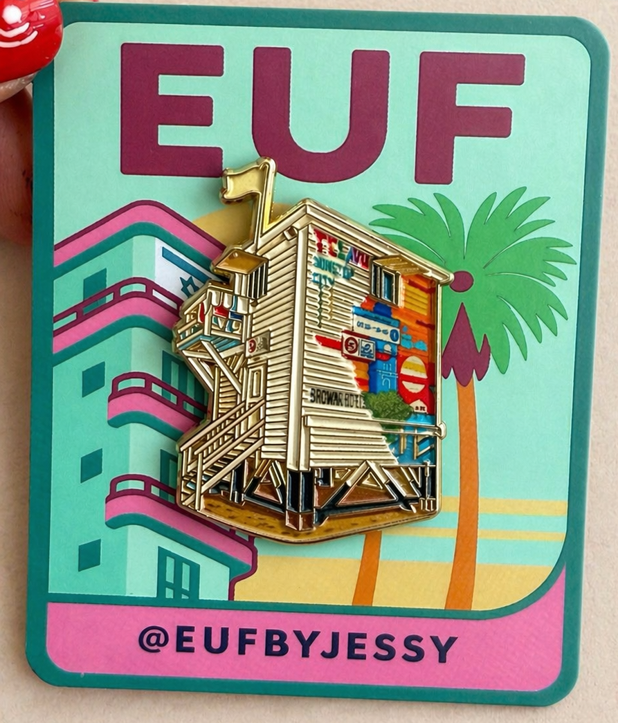 Tel Aviv beach cabane pins by EUF