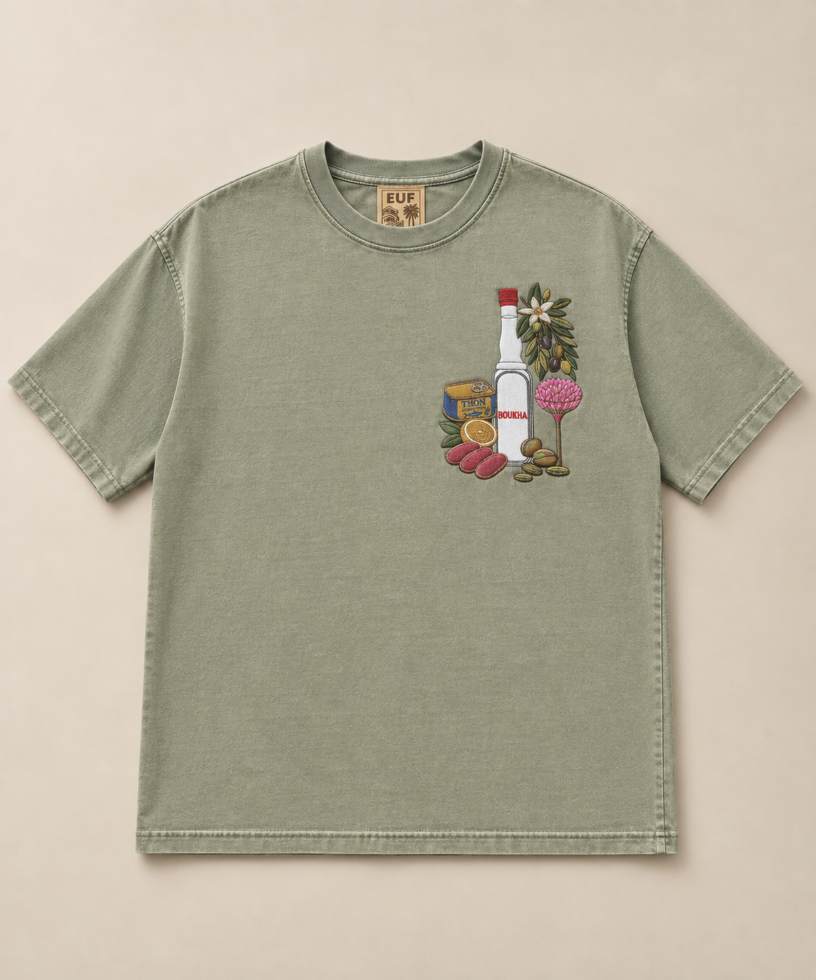 EUF x BYSHALEVET Tunisian Kit Embroidered T-Shirt - Crew neck
