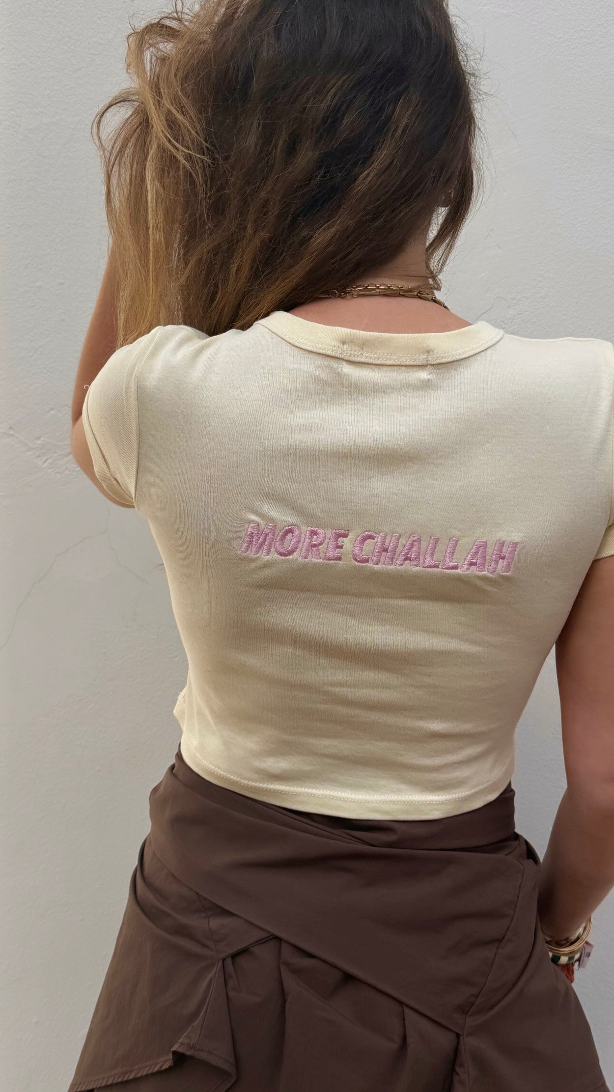 Less drama More CHALLAH crop top