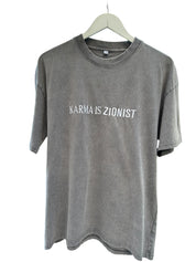 Karma is Zionist stonewash T-shirt