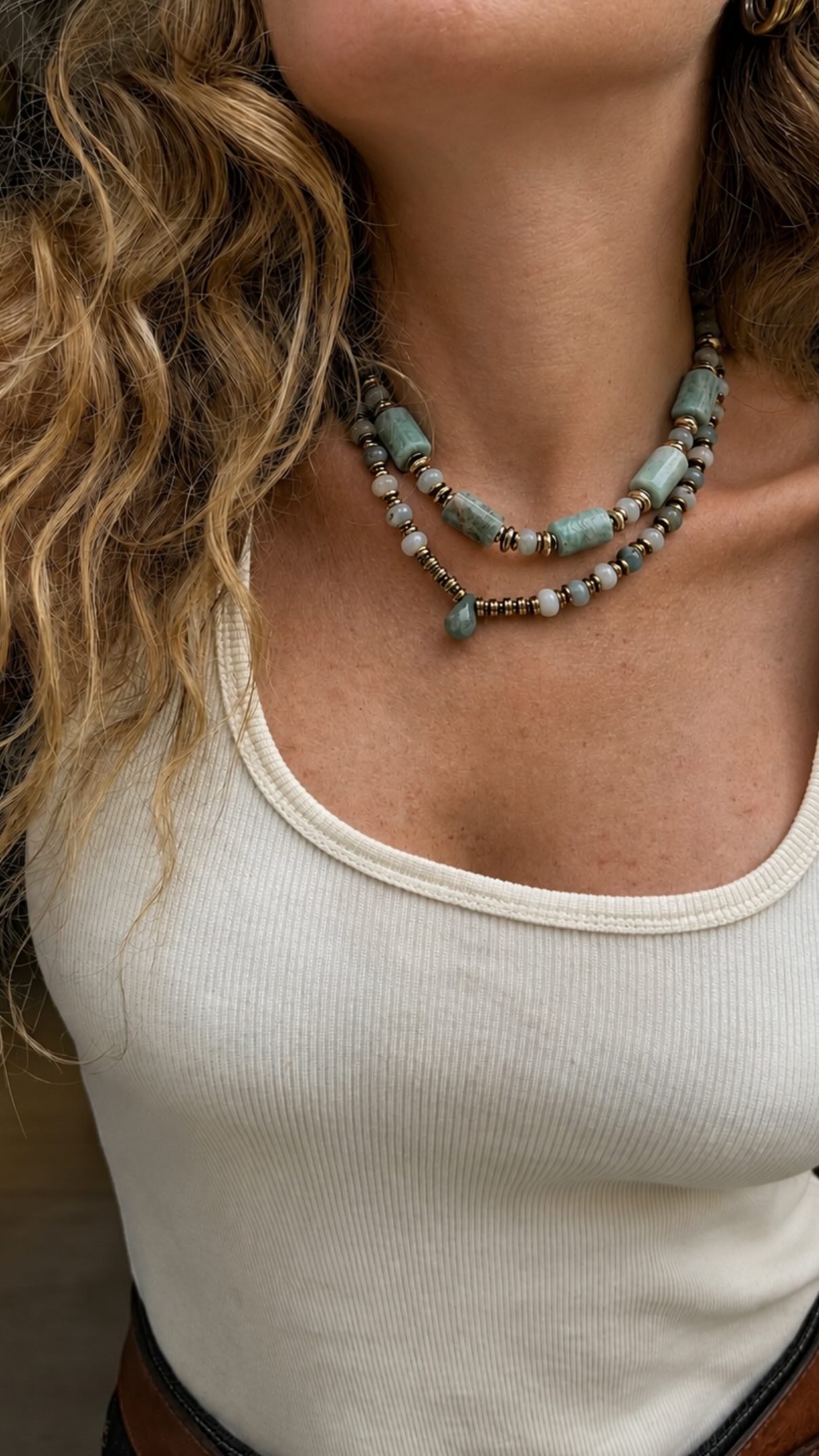 Amazonite Layered Necklace Set