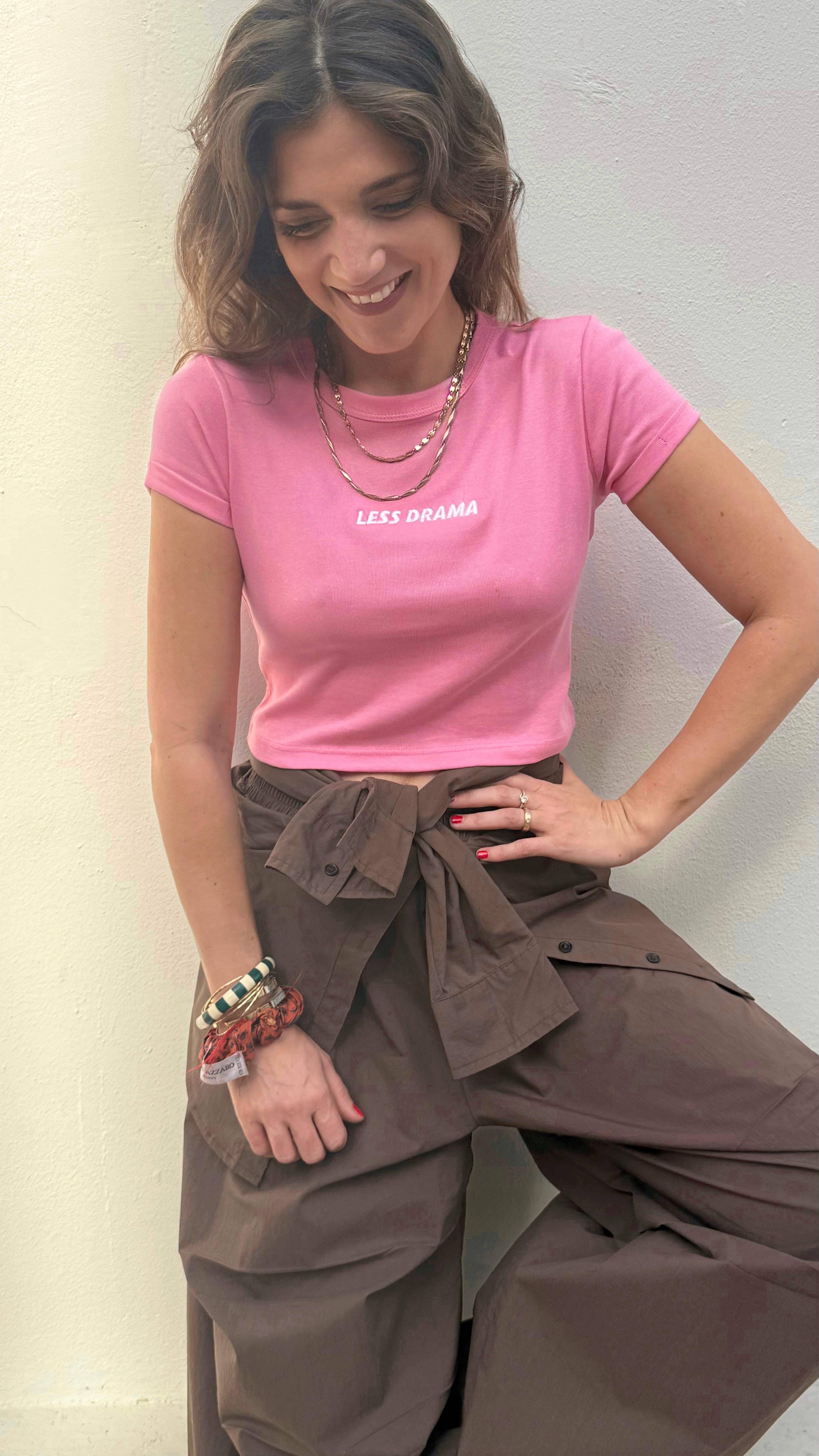 Less drama More CHALLAH crop top