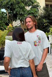 EUF x BYSHALEVET Tunisian Kit Embroidered T-Shirt - Light Sage