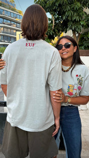 EUF x BYSHALEVET Tunisian Kit Embroidered T-Shirt - Light Sage