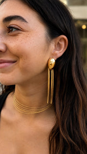 Silver Chain Tassel Earrings