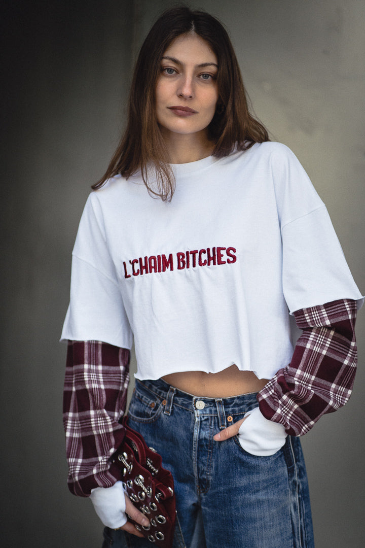 L'chaim bitches Tshirt double sleeves