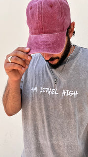 Am Israel high stonewash T-shirt