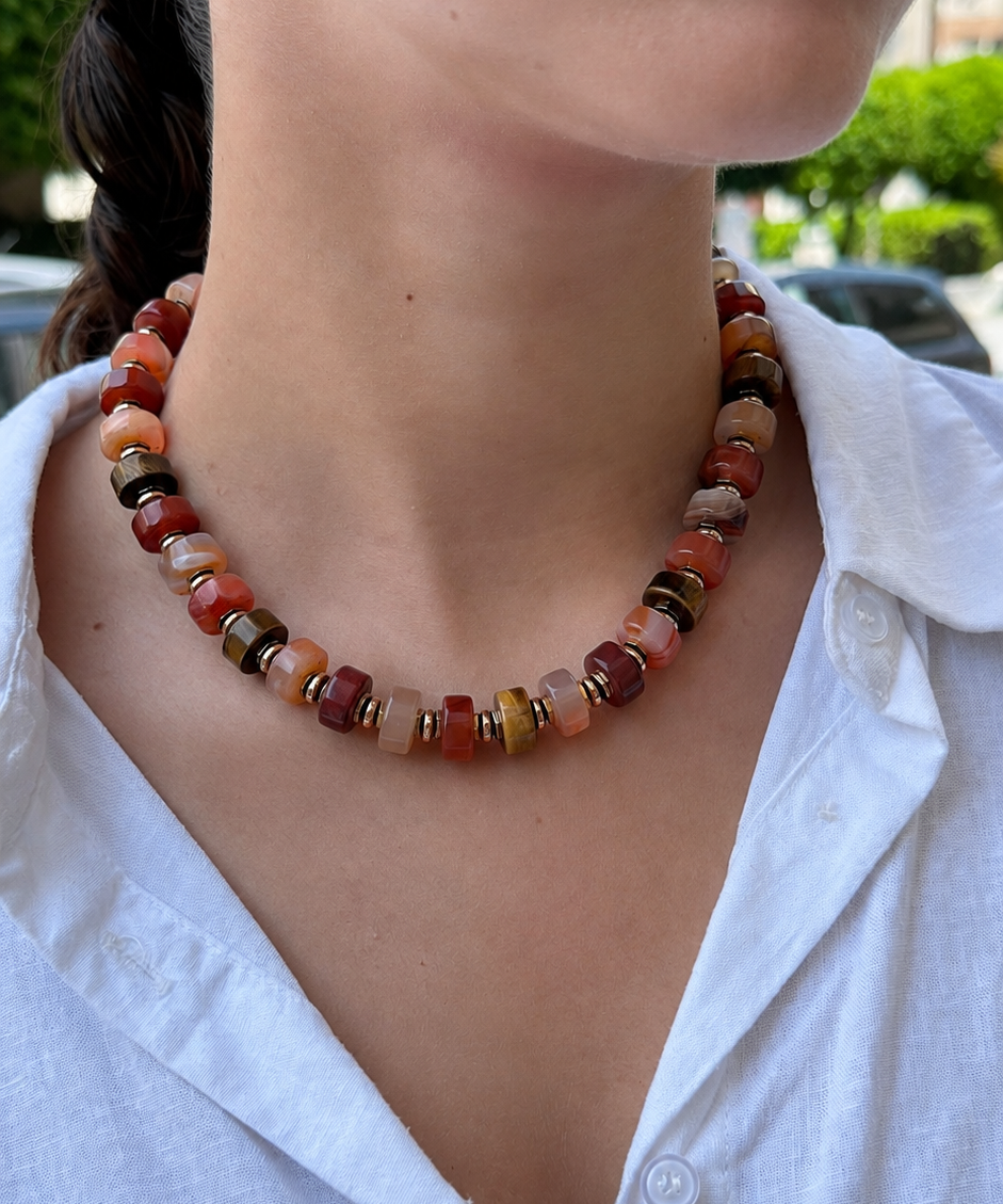 Terracotta and Multicolor Necklaces