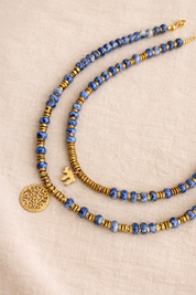 Jewish symbols blue necklaces set