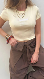 Less drama More CHALLAH crop top