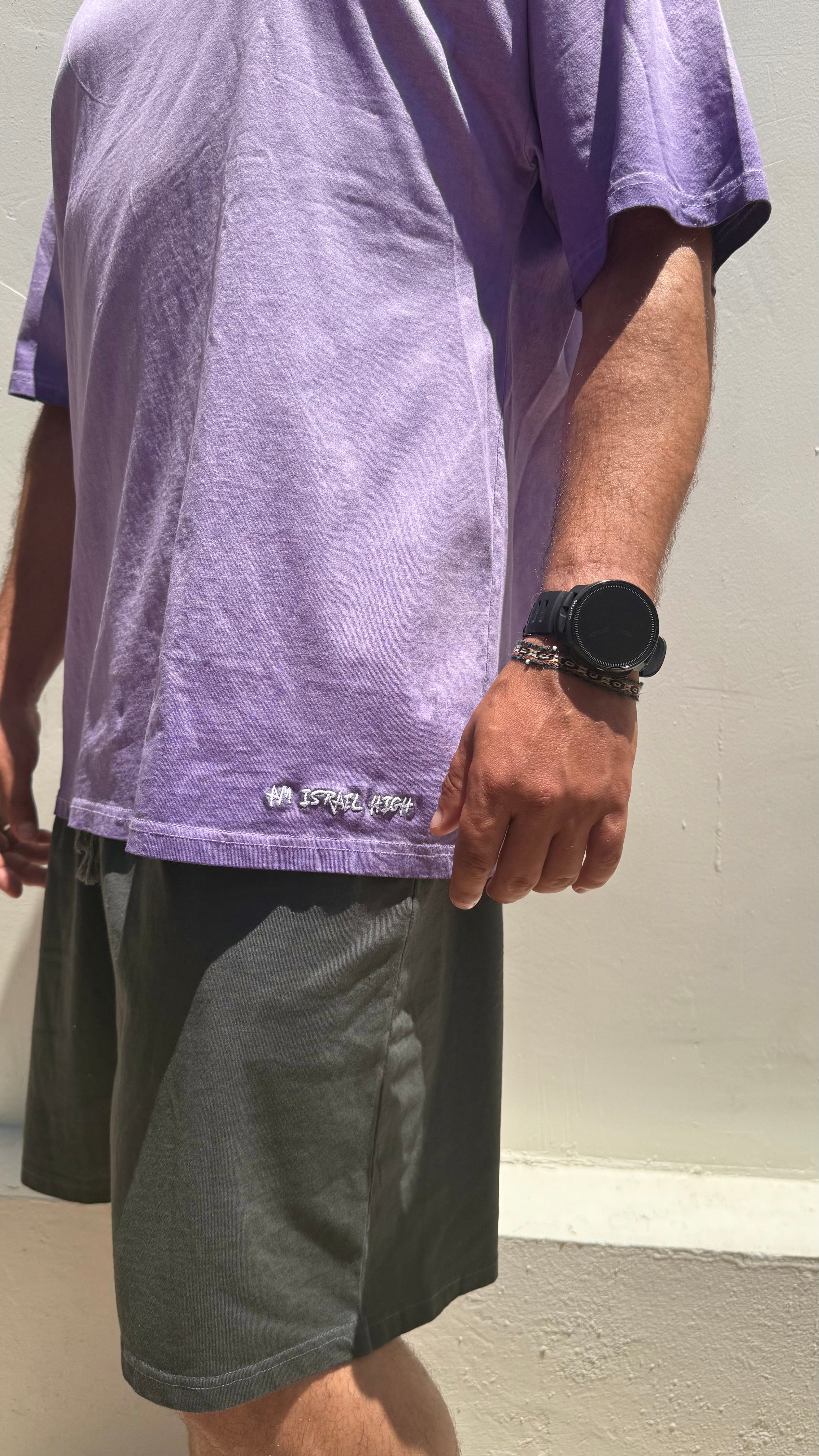 Am Israel high stonewash T-shirt