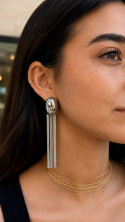 Silver Chain Tassel Earrings