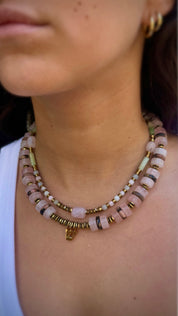 Rhodonite & Rose Quartz Shin Necklace