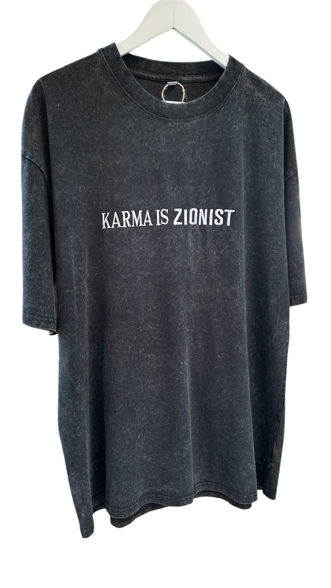 Karma is Zionist stonewash T-shirt