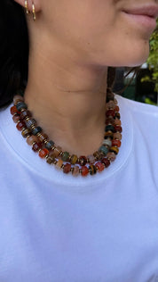 Terracotta and Multicolor Necklaces