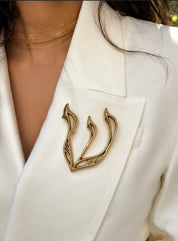 Gold Shin Brooch