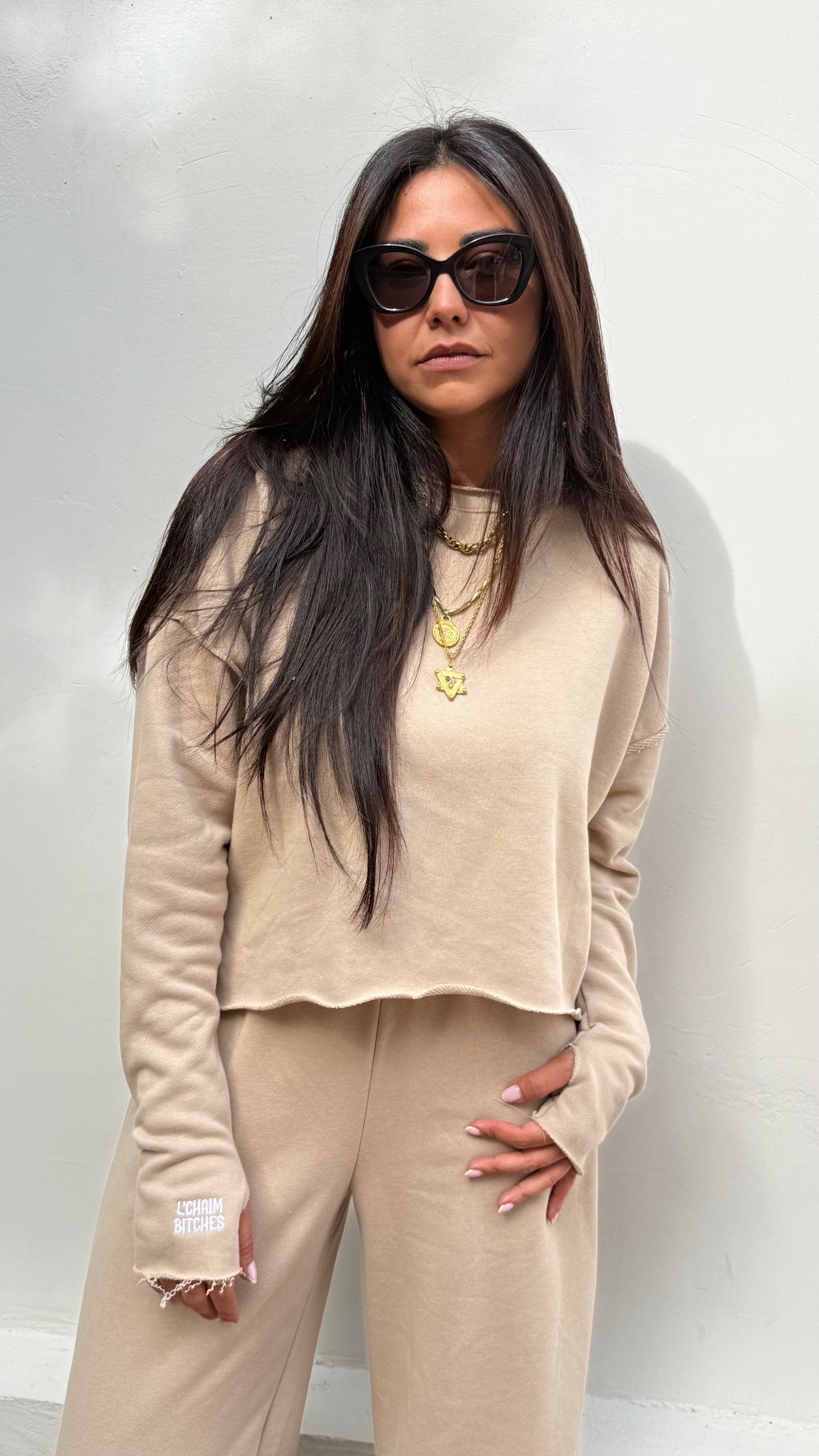 L'chaim bitches top sweater