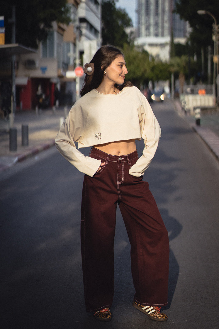Alive & bold cropped top long sleeve חי