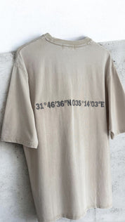 100% Cottel gps code unisex beige t-shirt