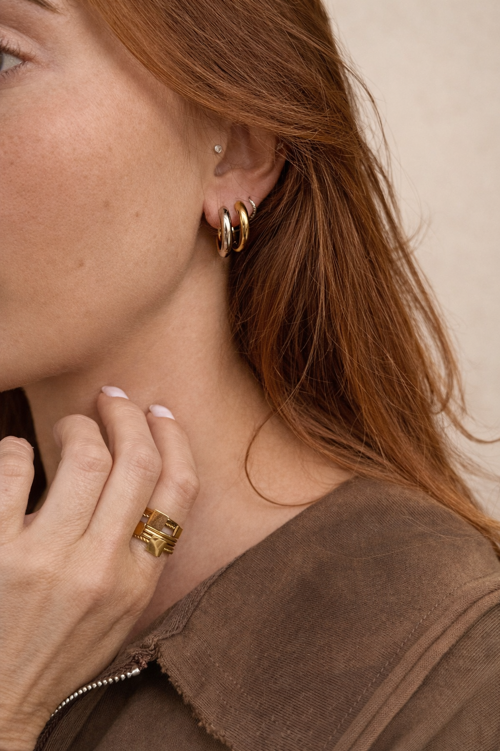 Duo hoop earrings