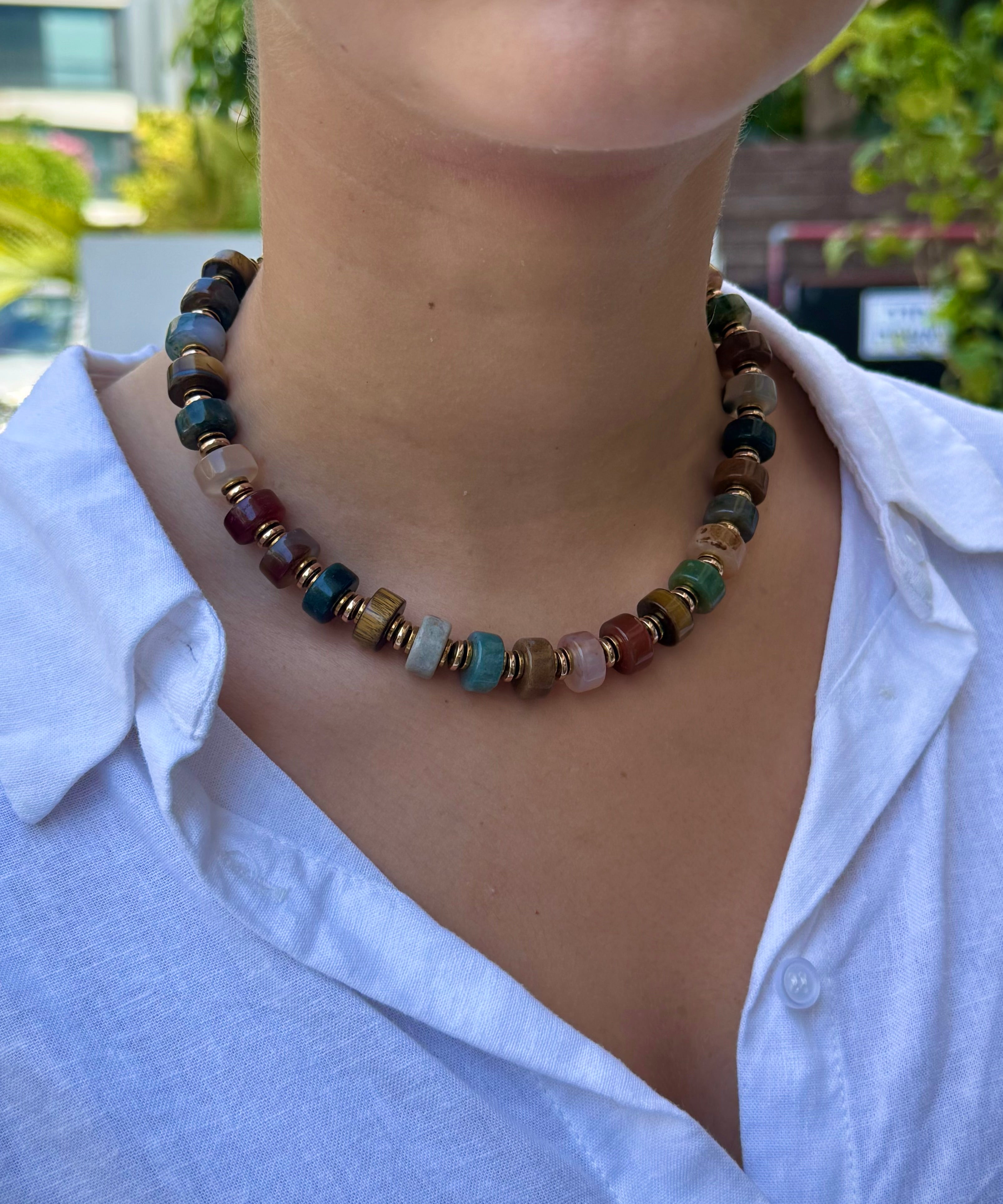 Terracotta and Multicolor Necklaces
