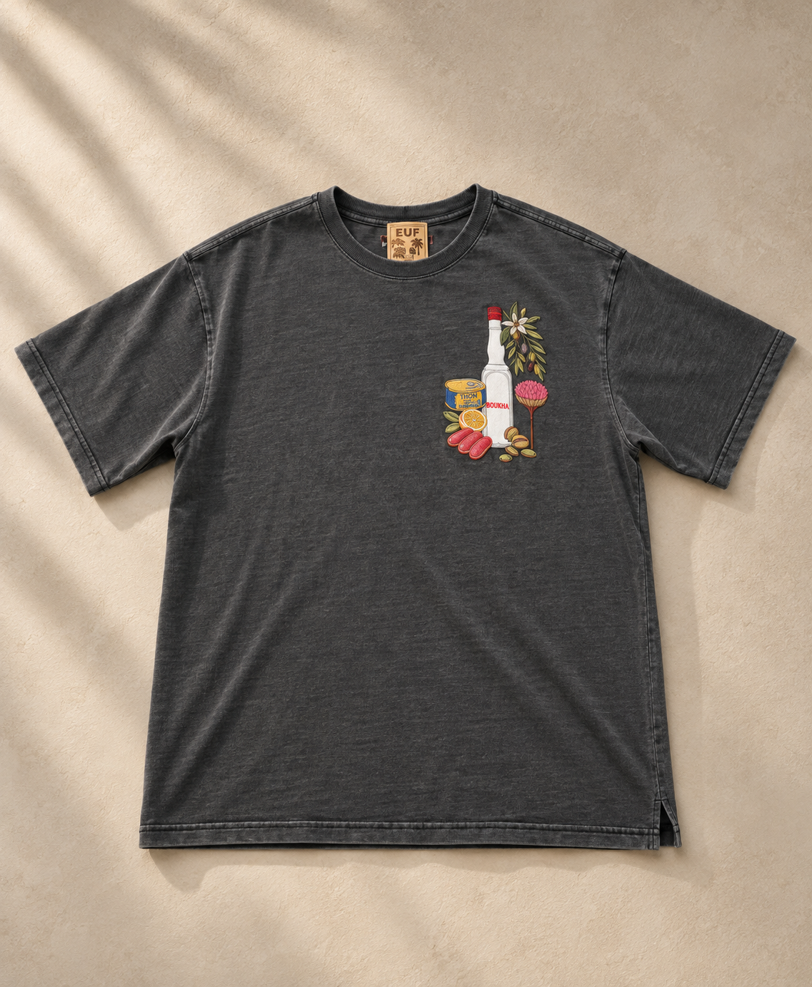EUF x BYSHALEVET Tunisian Kit Embroidered T-Shirt - Crew neck