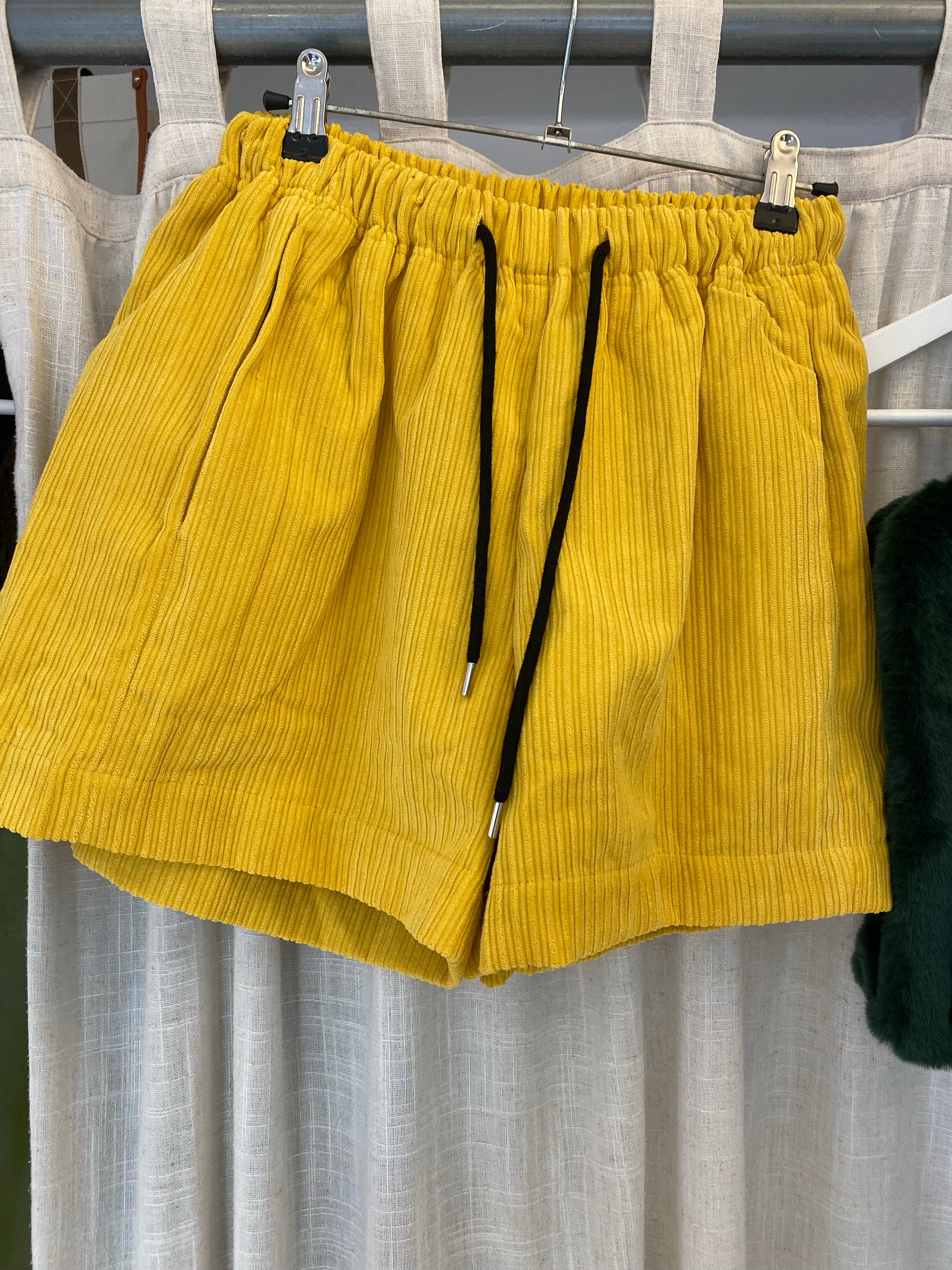 Yellow corduroy shorts